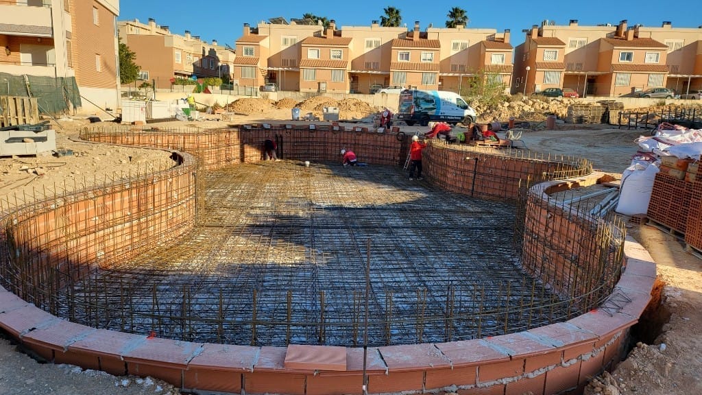 Doble emparrillado de armadura del vaso de la piscina